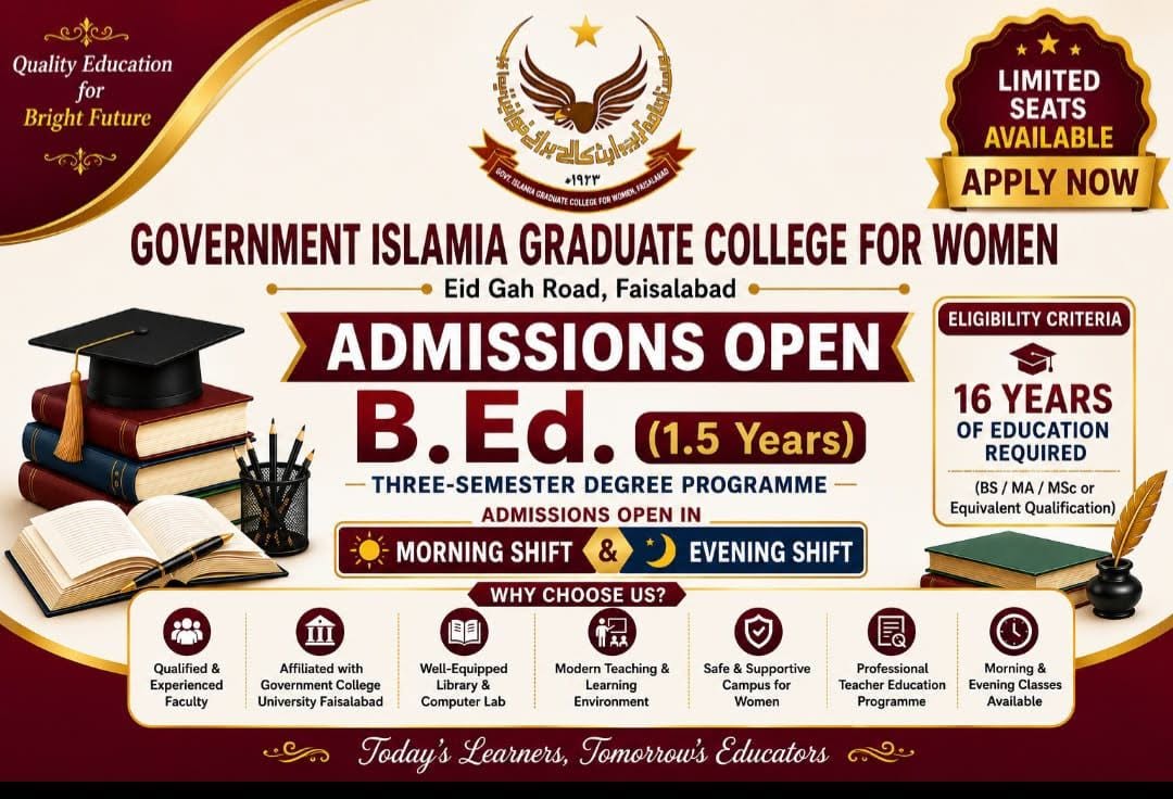 Admissions Open for B.Ed